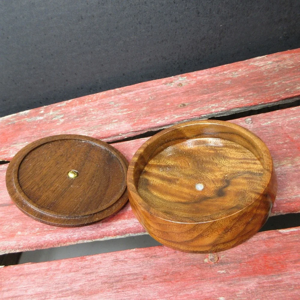 Vintage Handcrafted Wood Trinket Box Lidded Mark J Ostrom Lindstrom MN Vanity